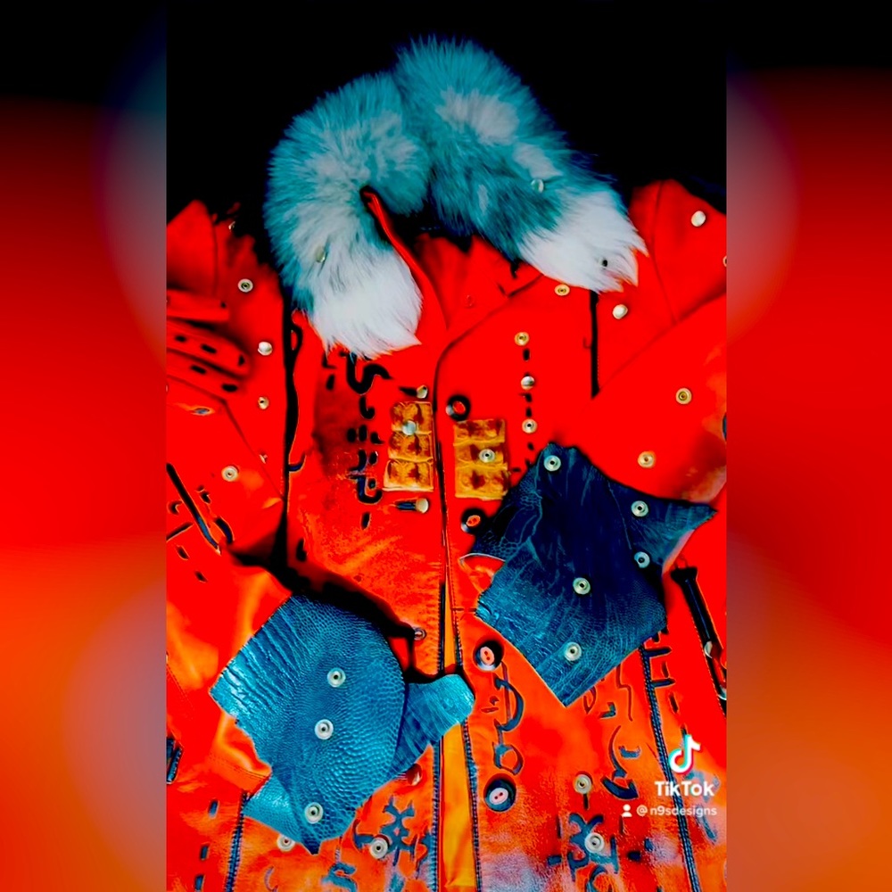 N.9 design signature leather fur jacket.. available in many colors